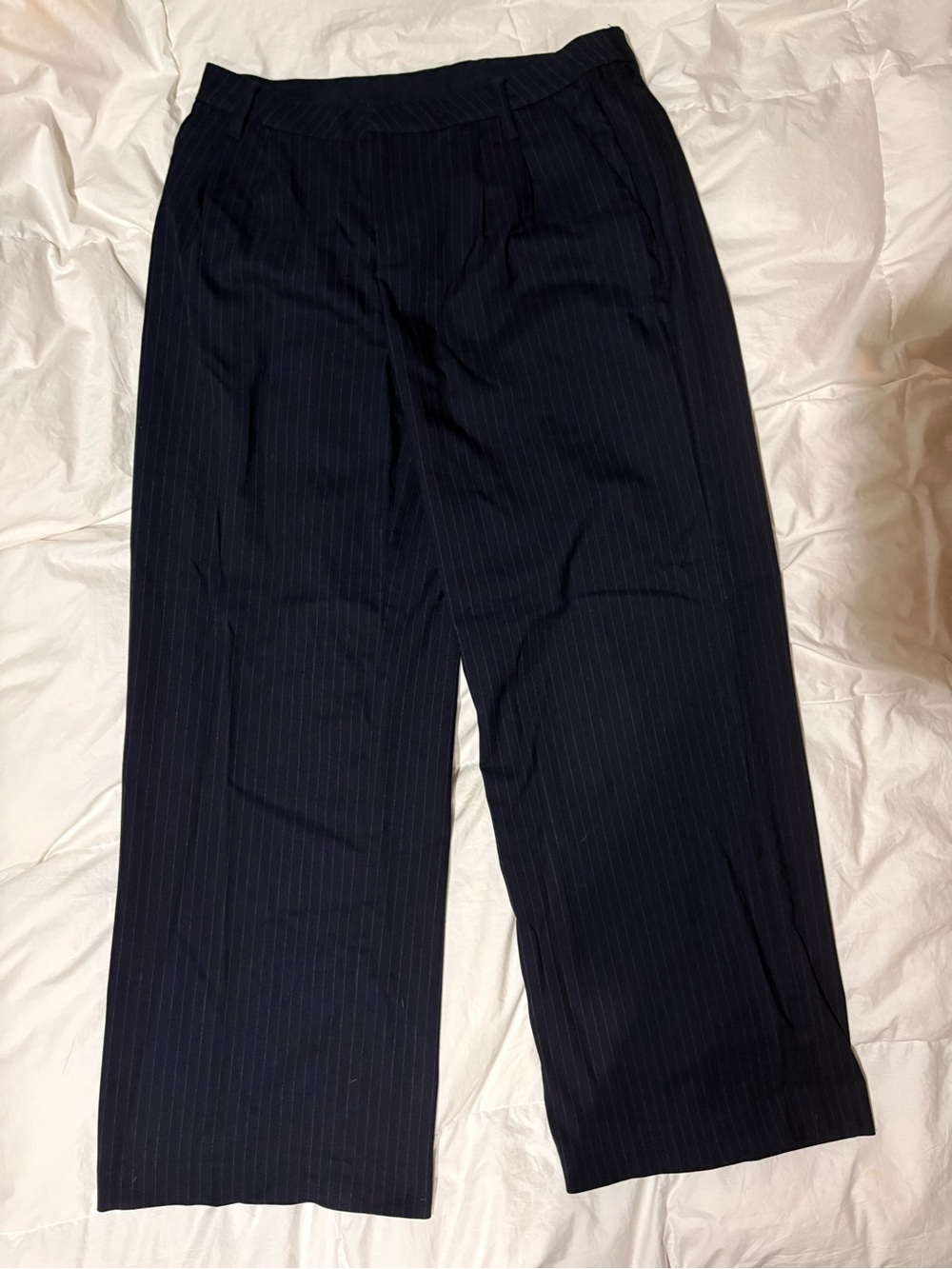 Divided Navy Pinstripe Wide-Leg Dress Pants